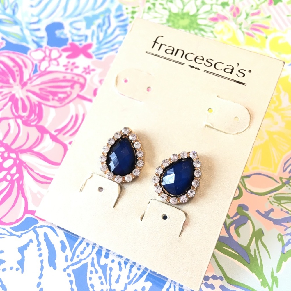 NWT Blue tear drop earrings